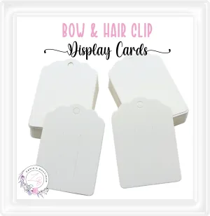 ⋅ Bow & Hair Clip Display Cards ⋅ 8.7 X 6cm ⋅ White ⋅ packs of 10/25 cards