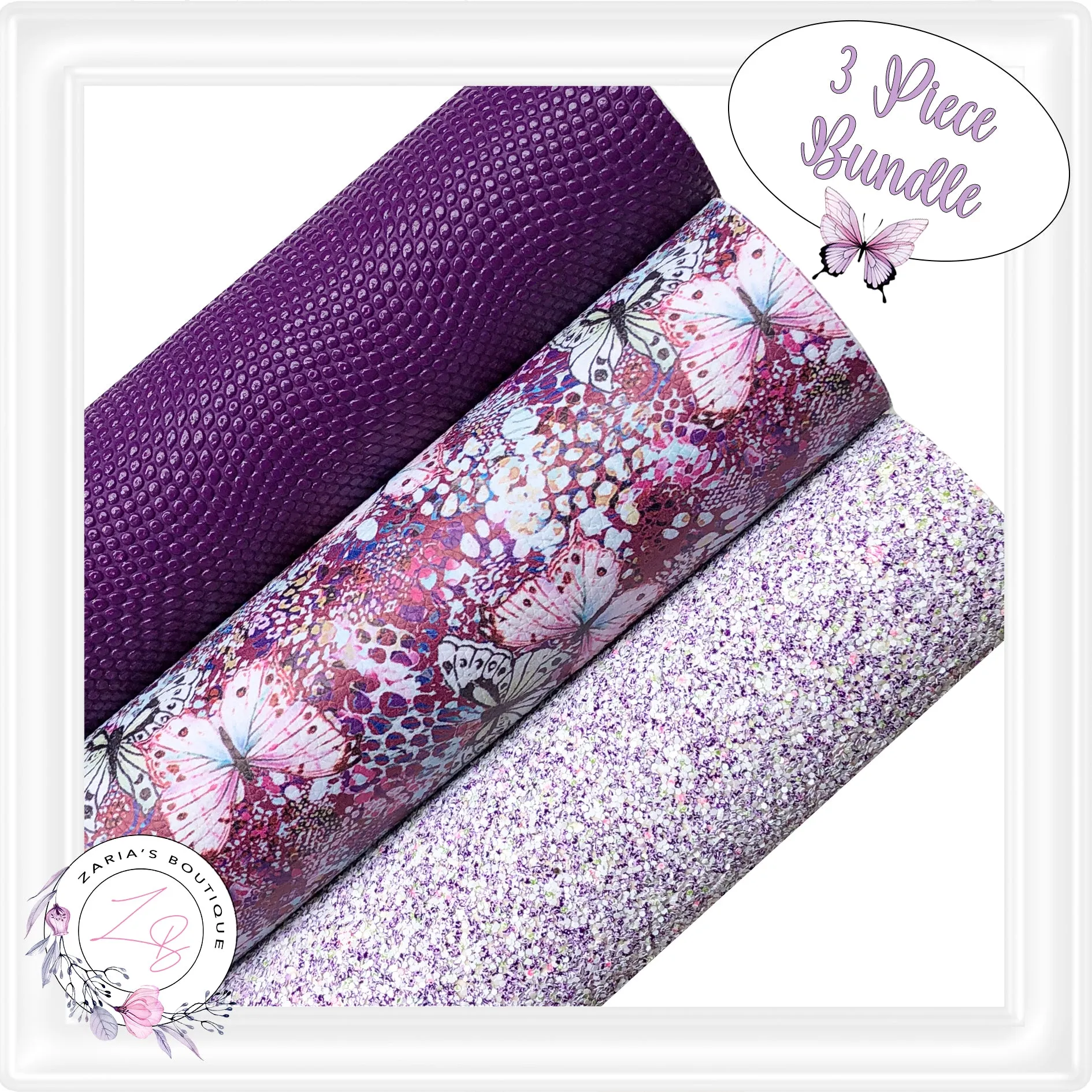 ⋅ Butterfly Bundle ⋅ Vegan Faux Leather 3 Piece Bundle OR Single Sheets ⋅