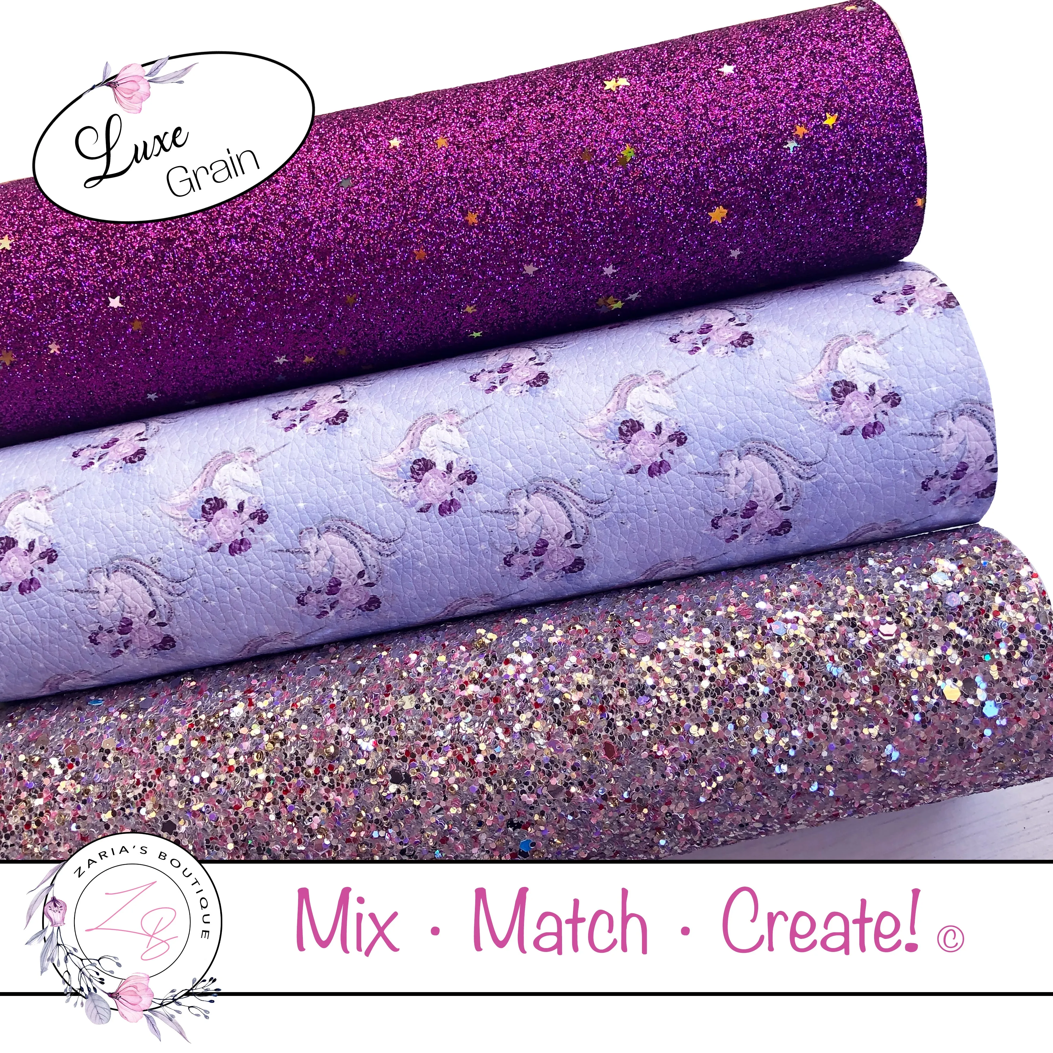 ⋅ Lovely Unicorns ⋅ Floral Vegan Faux Leather ⋅ Single Sheets & Multi-Packs