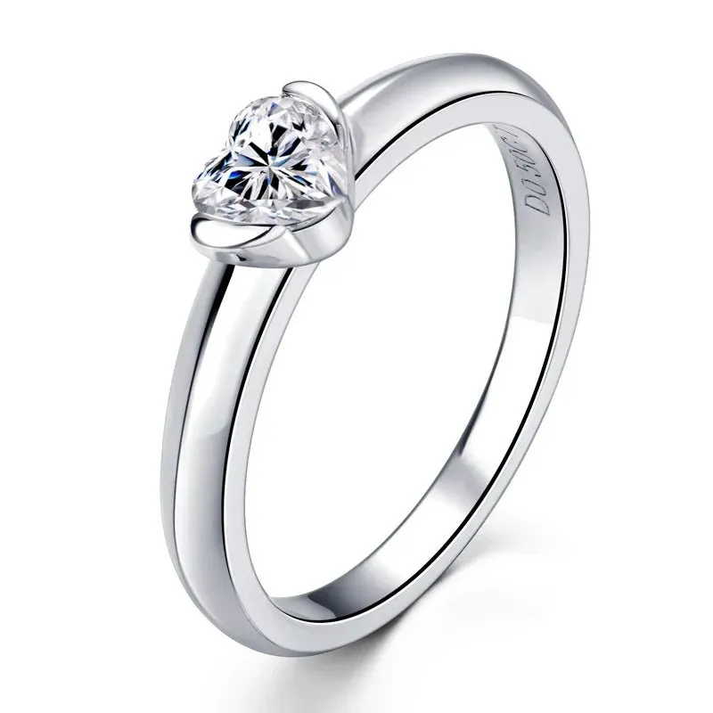 0.5 Ct Heart Cut Diamond Solitaire Engagement Ring
