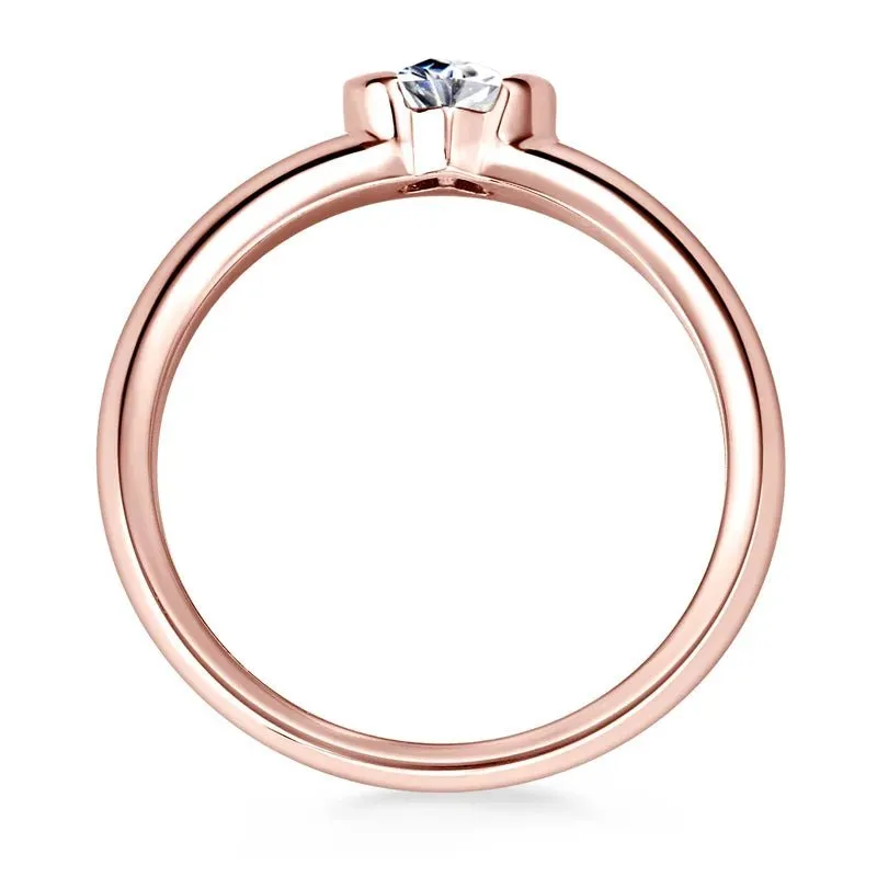 0.5 Ct Heart Cut Diamond Solitaire Engagement Ring