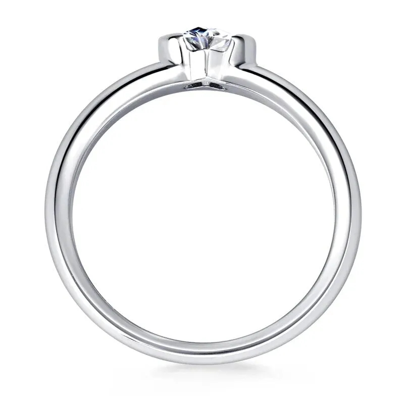 0.5 Ct Heart Cut Diamond Solitaire Engagement Ring