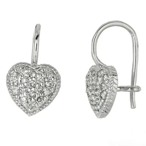 0.50 Carat Natural Diamond Earrings G SI 14K White Gold