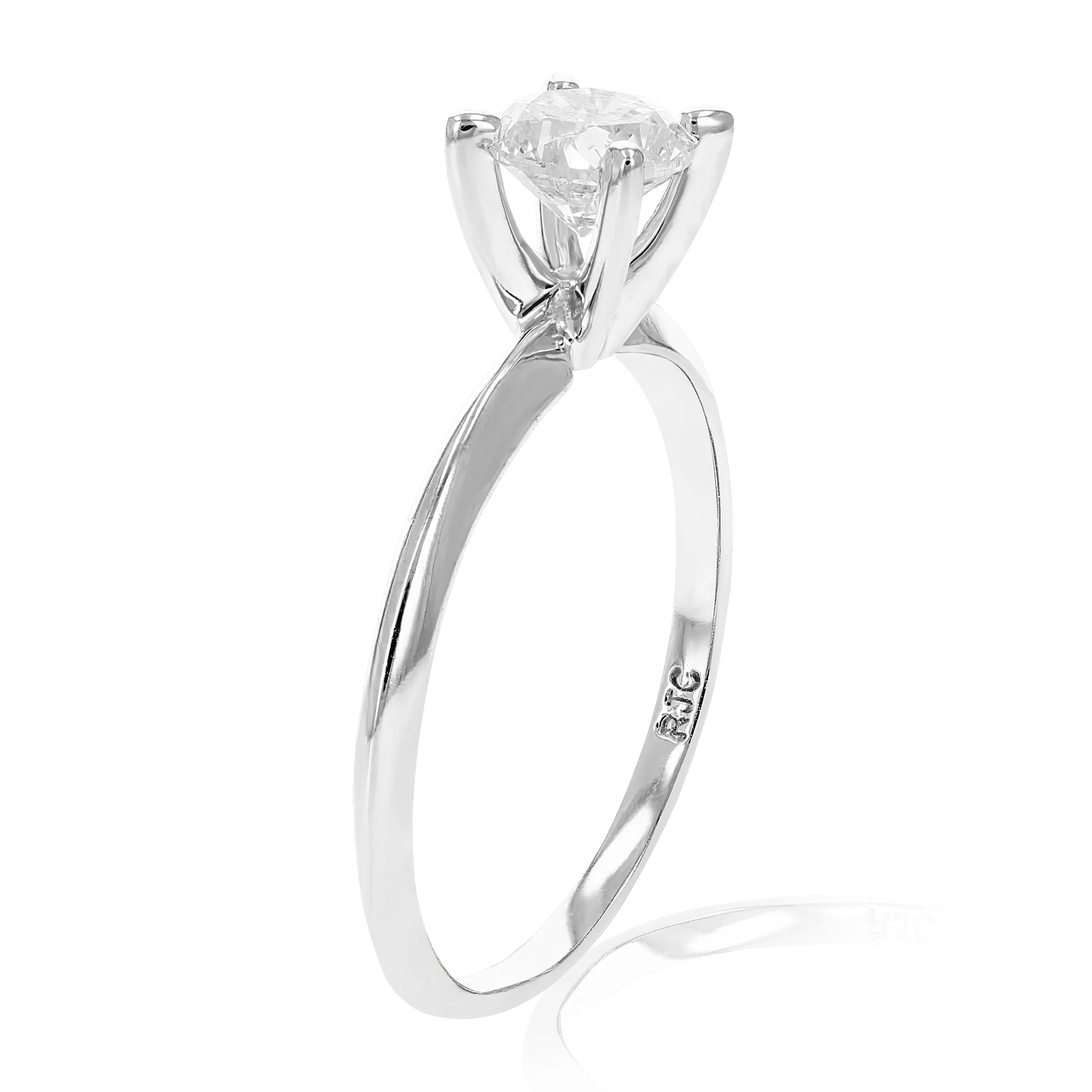 0.70 cttw Solitaire Diamond Engagement Ring in 14K White Gold