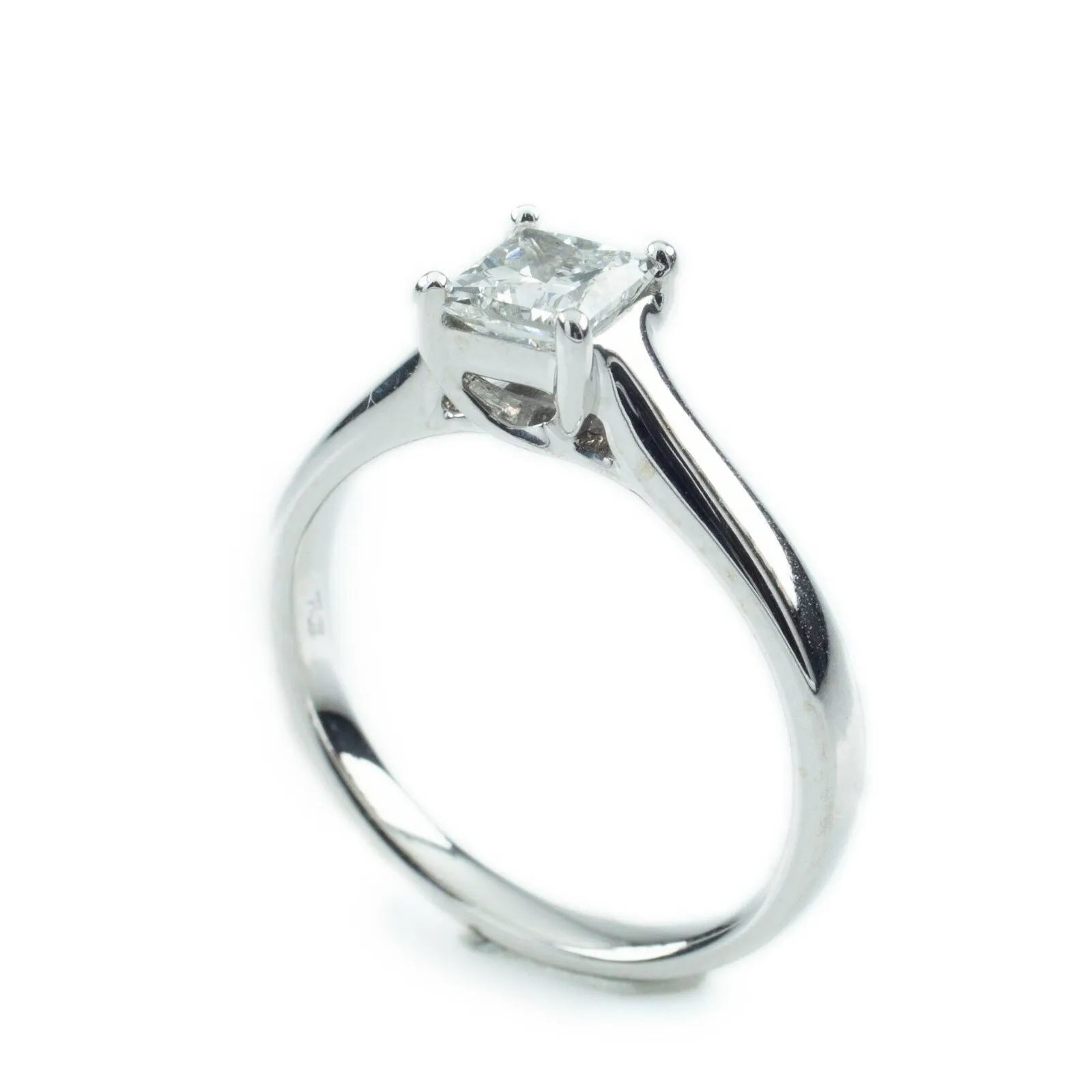 0.75 ct Princess-Cut Diamond Solitaire 14k White Gold Ring Size 7 w/ IGI Cert