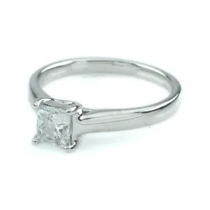 0.75 ct Princess-Cut Diamond Solitaire 14k White Gold Ring Size 7 w/ IGI Cert