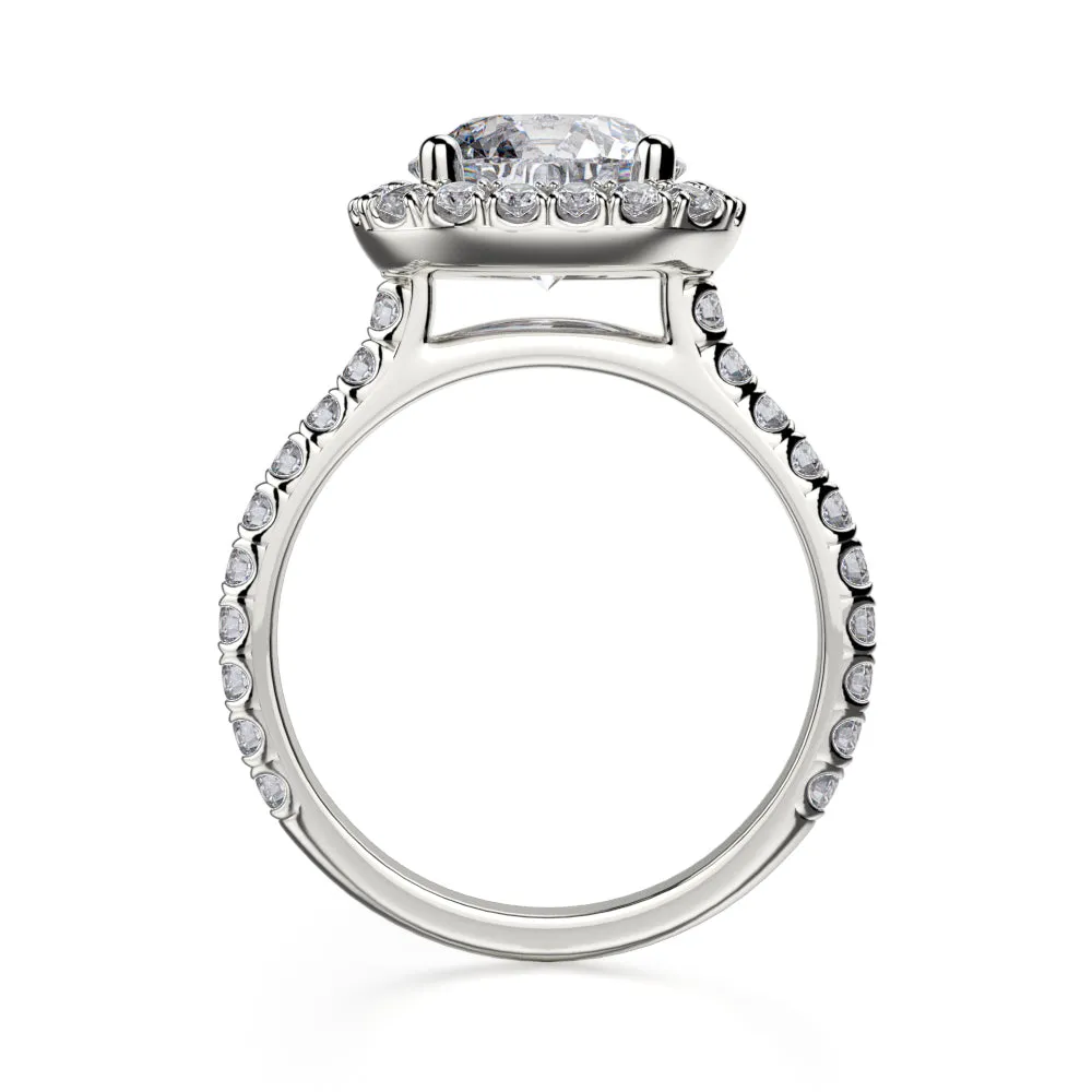 0.78ctw Diamond Halo Engagement Ring