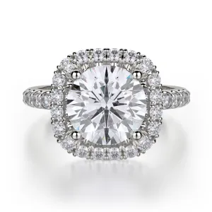 0.78ctw Diamond Halo Engagement Ring