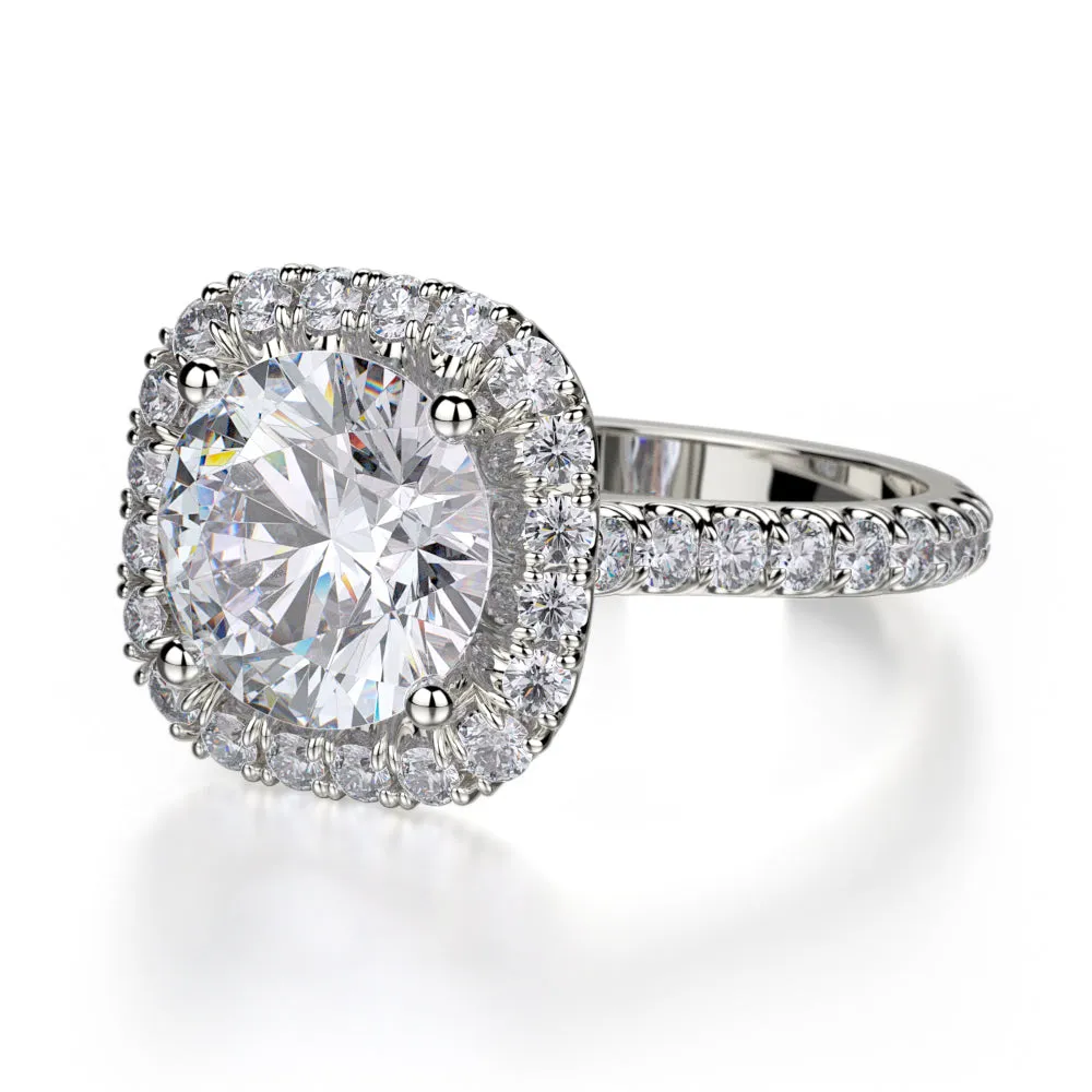 0.78ctw Diamond Halo Engagement Ring