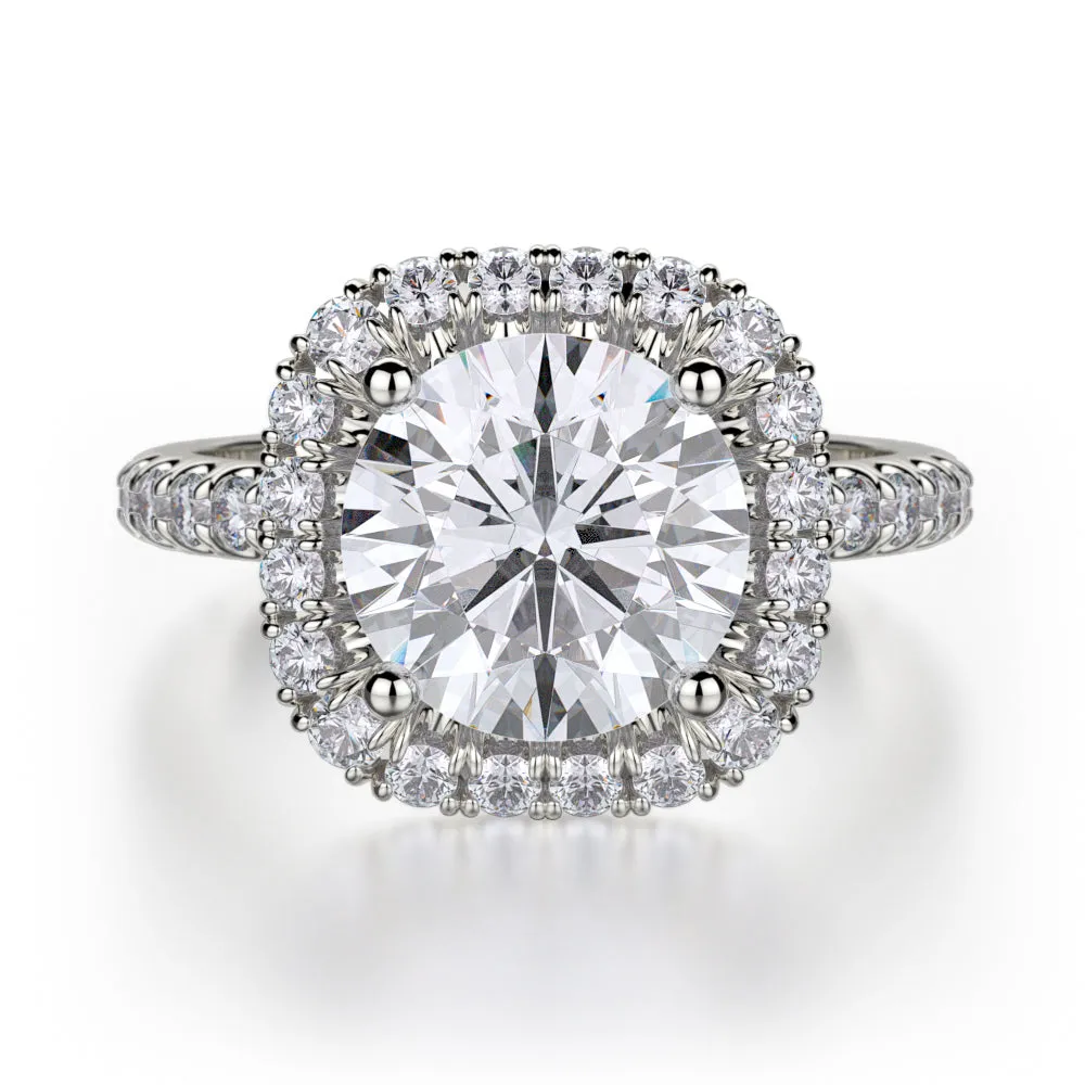 0.78ctw Diamond Halo Engagement Ring