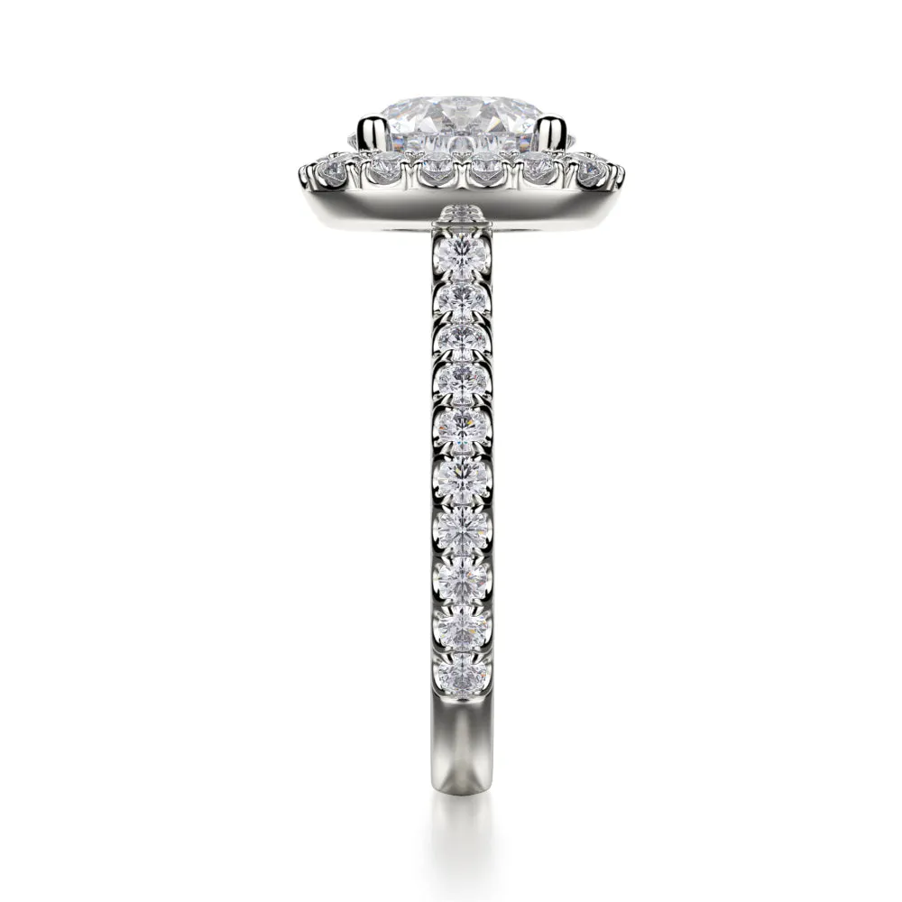 0.78ctw Diamond Halo Engagement Ring