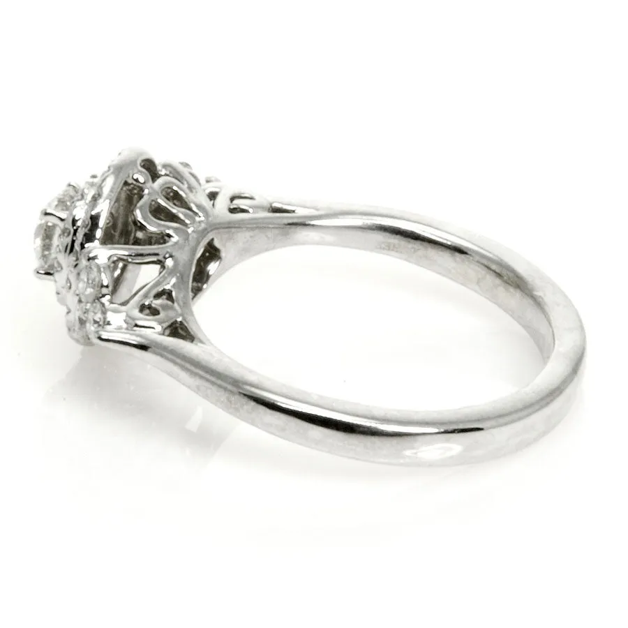 0.83ct Double Halo Diamond Engagement Ring