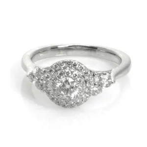 0.83ct Double Halo Diamond Engagement Ring