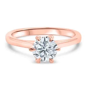 1 Carat Round Solitaire Engagement Ring | 6 Prong | IGI Certified F/VS2 | 14k White, Rose, or Yellow Gold