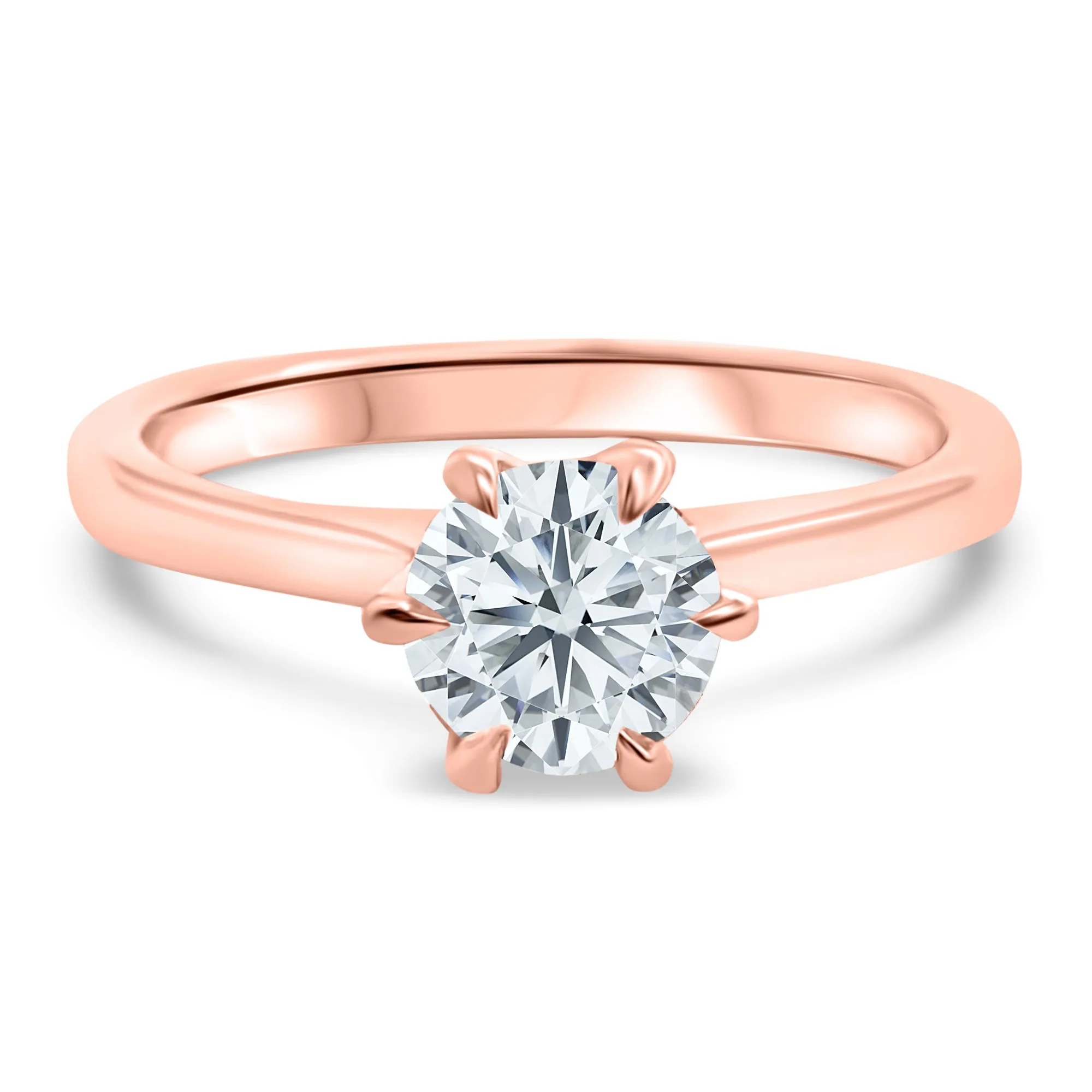 1 Carat Round Solitaire Engagement Ring | 6 Prong | IGI Certified F/VS2 | 14k White, Rose, or Yellow Gold