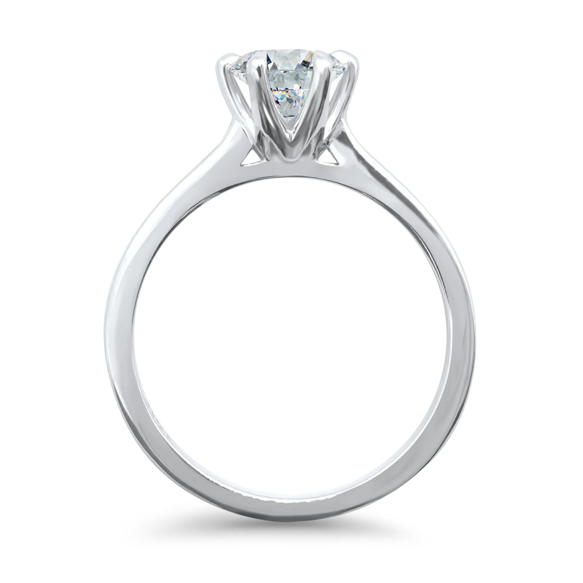 1 Carat Round Solitaire Engagement Ring | 6 Prong | IGI Certified F/VS2 | 14k White, Rose, or Yellow Gold