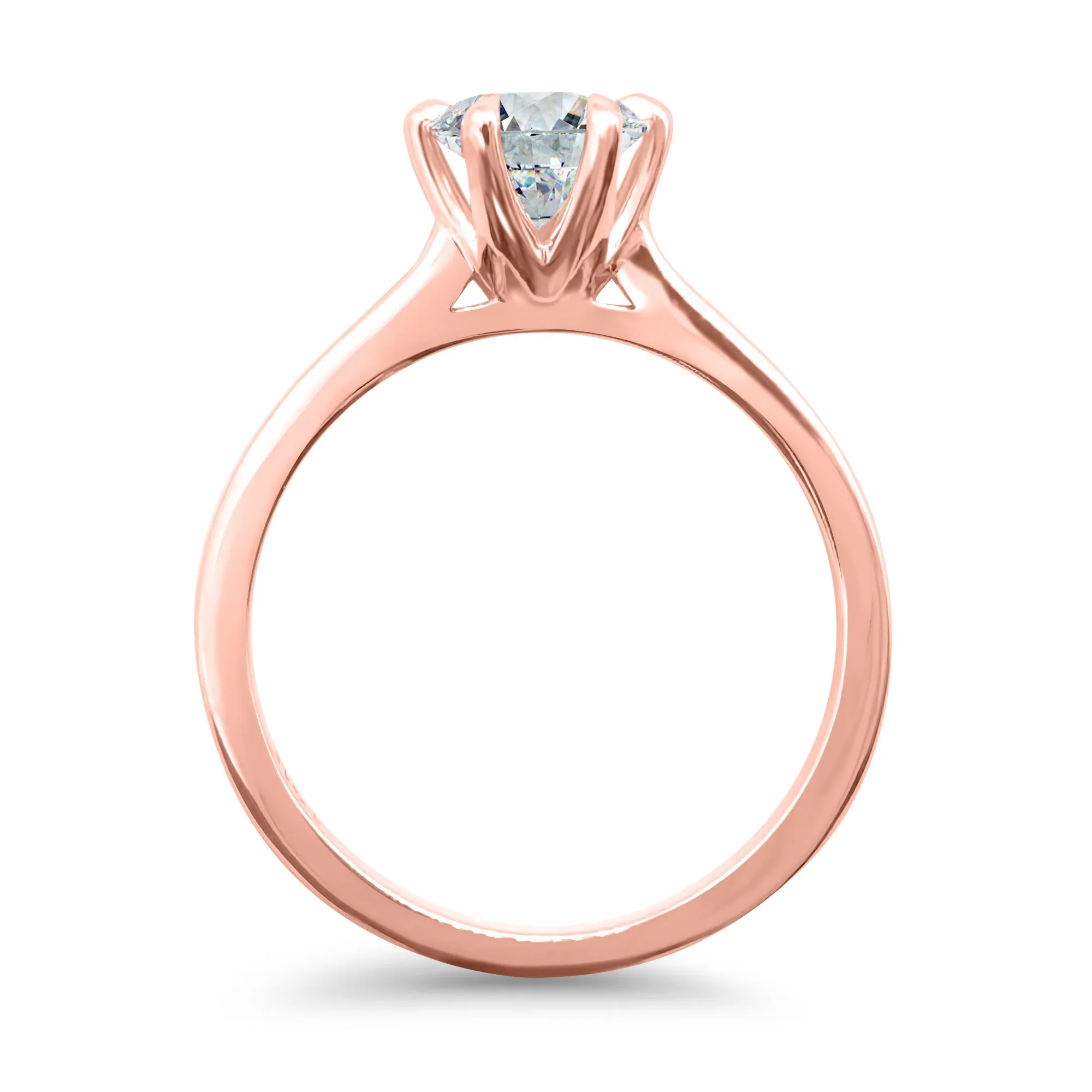 1 Carat Round Solitaire Engagement Ring | 6 Prong | IGI Certified F/VS2 | 14k White, Rose, or Yellow Gold