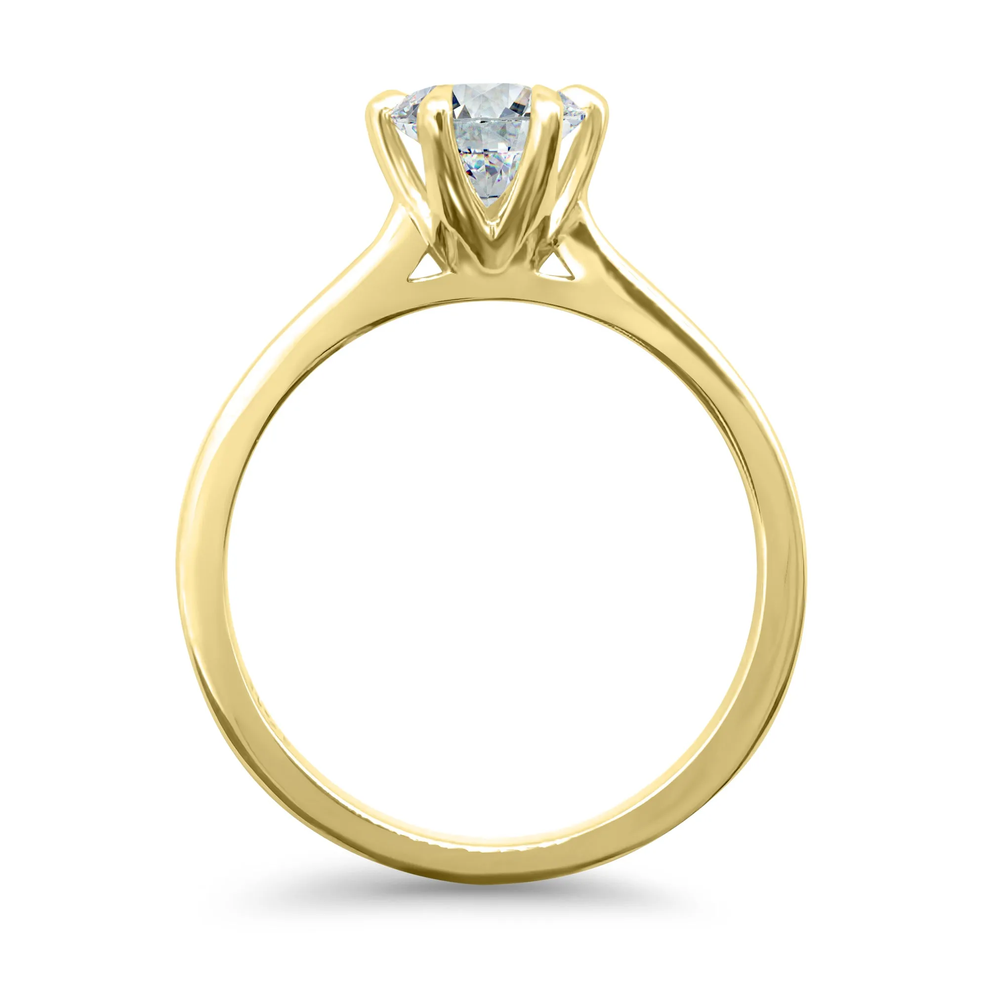 1 Carat Round Solitaire Engagement Ring | 6 Prong | IGI Certified F/VS2 | 14k White, Rose, or Yellow Gold
