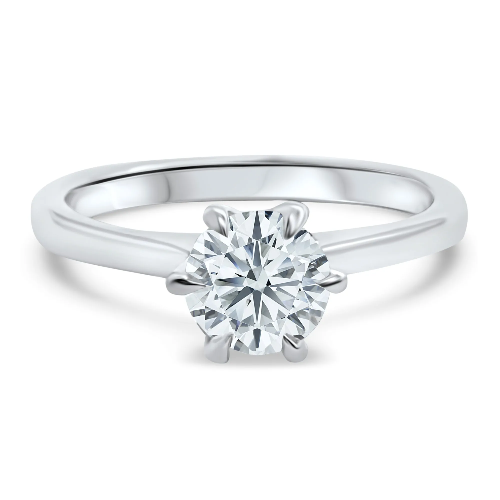 1 Carat Round Solitaire Engagement Ring | 6 Prong | IGI Certified F/VS2 | 14k White, Rose, or Yellow Gold