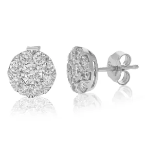 1 cttw Lab Grown Diamond Stud Earrings in .925 Sterling Silver