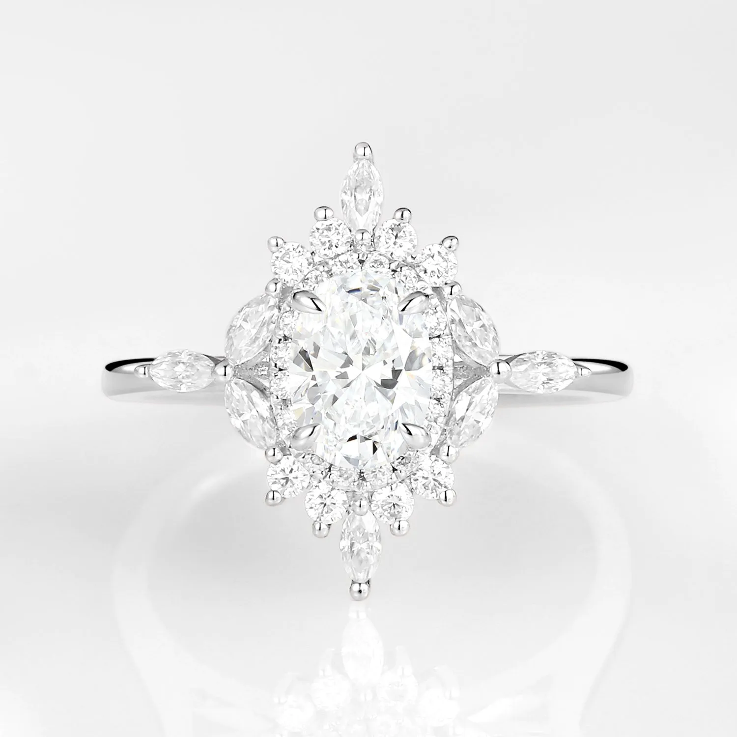 1.0ct Oval Moissanite Floral Vintage Engagement Ring
