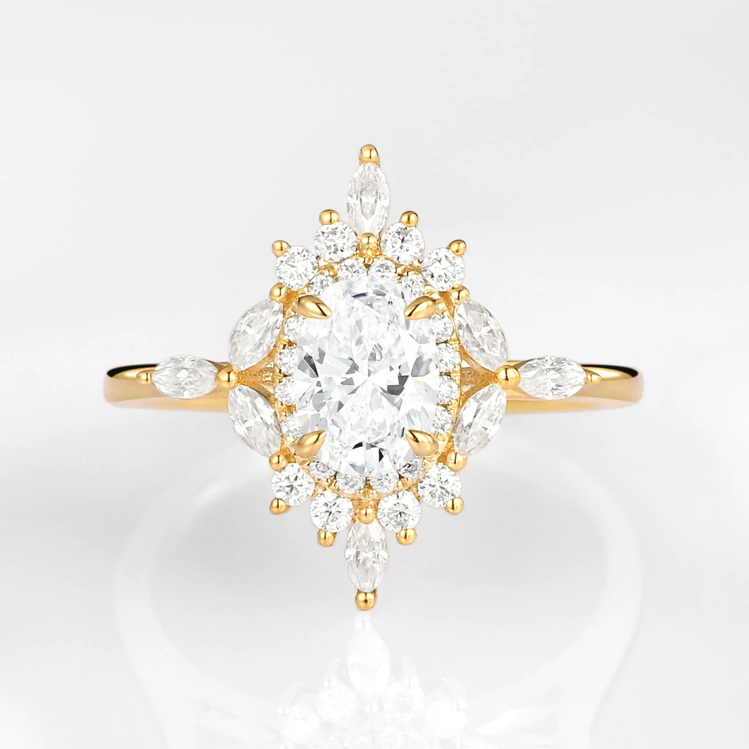 1.0ct Oval Moissanite Floral Vintage Engagement Ring
