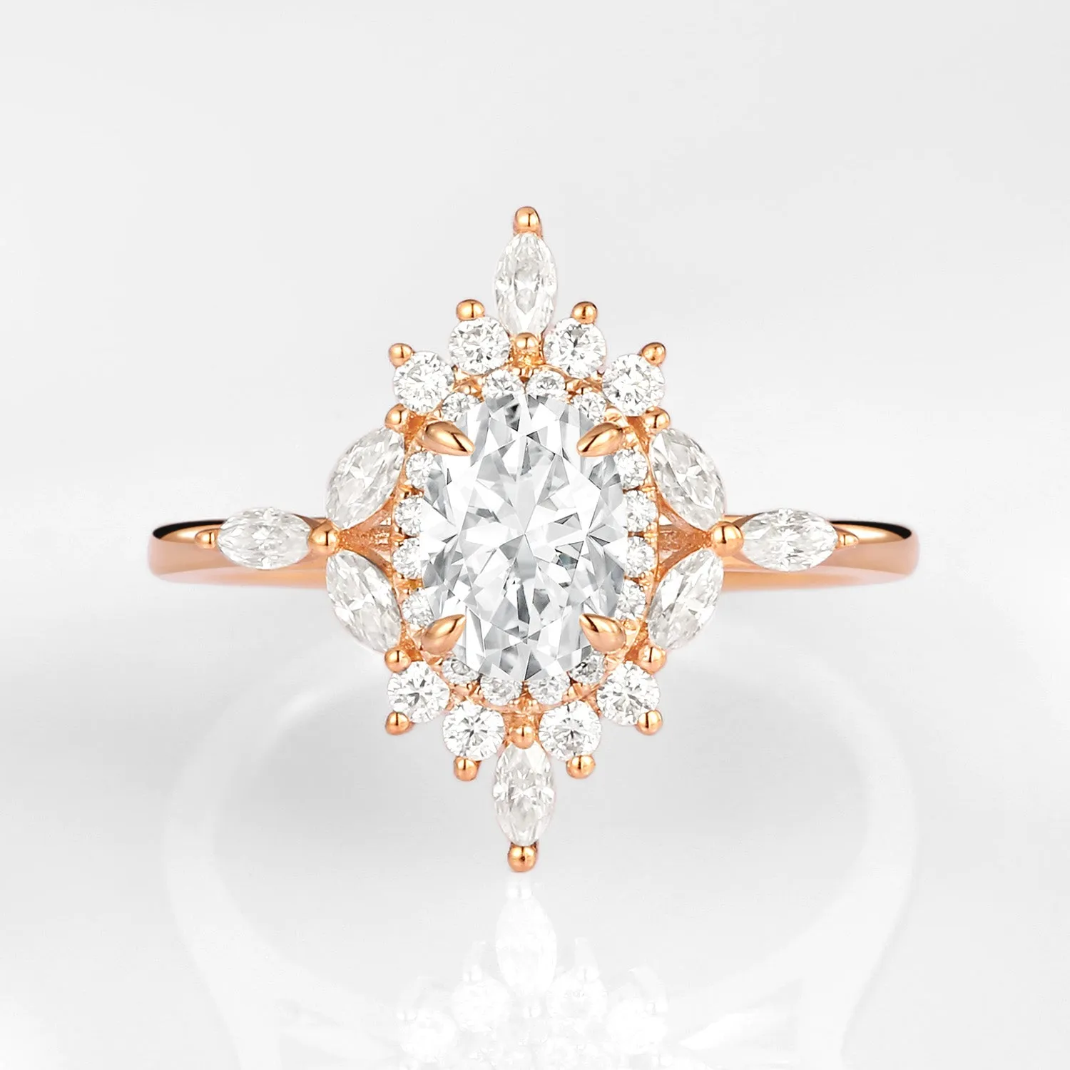 1.0ct Oval Moissanite Floral Vintage Engagement Ring