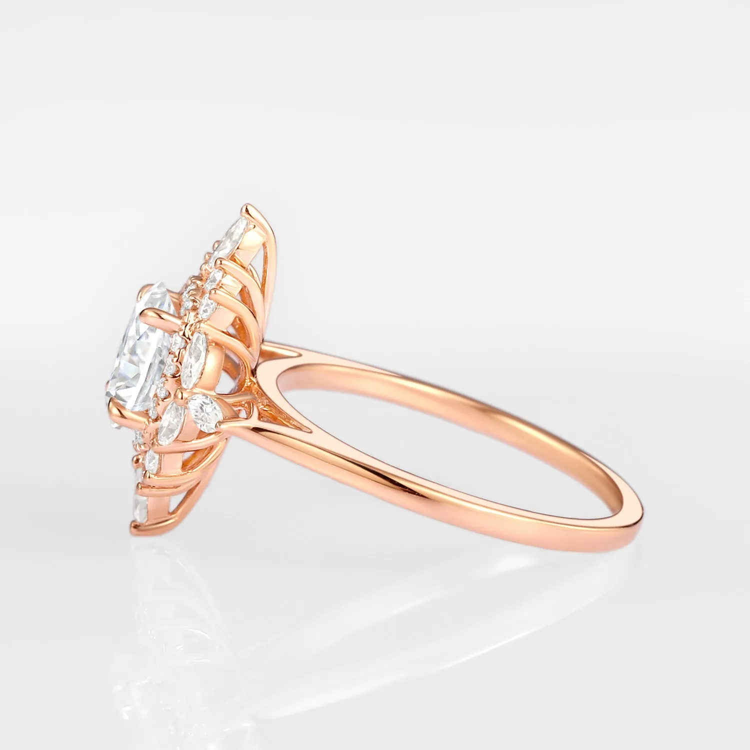 1.0ct Oval Moissanite Floral Vintage Engagement Ring
