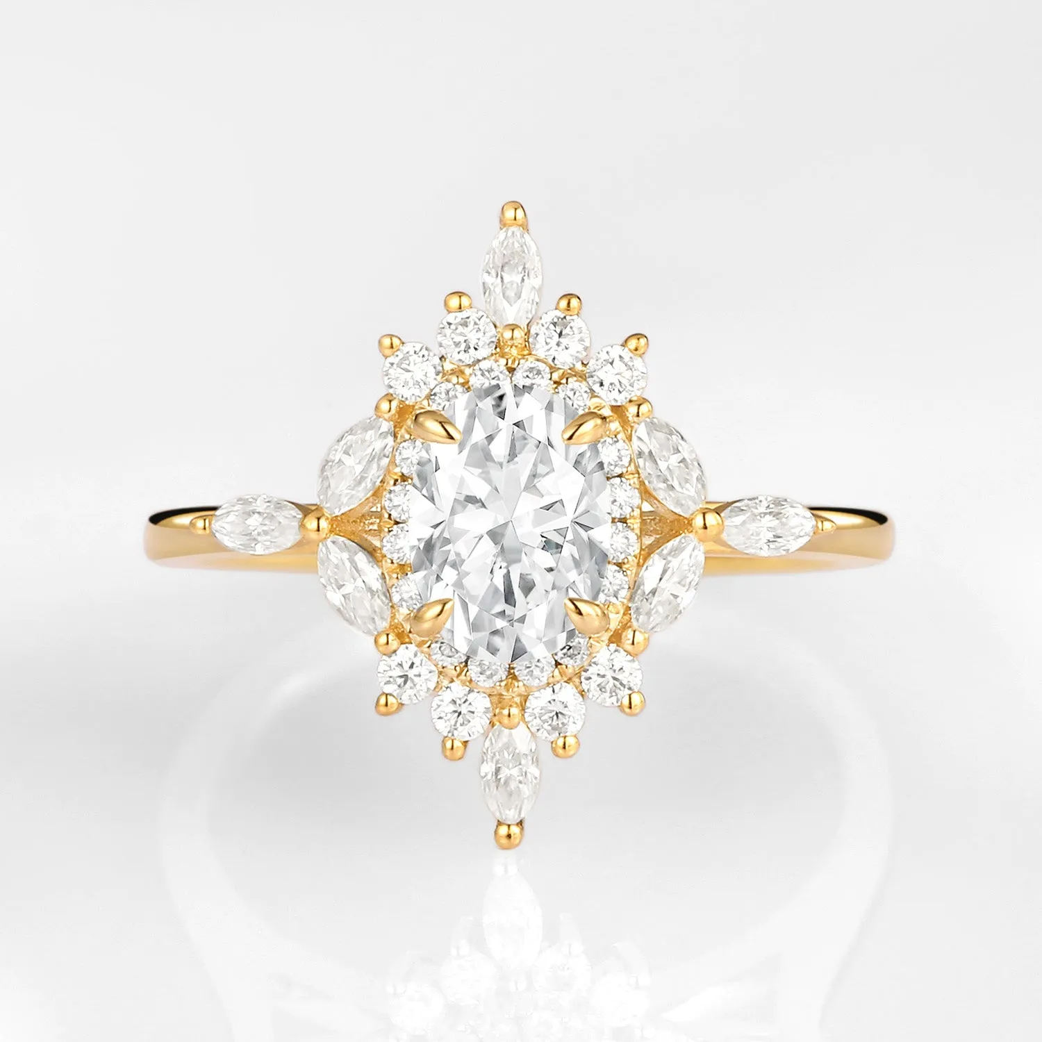 1.0ct Oval Moissanite Floral Vintage Engagement Ring