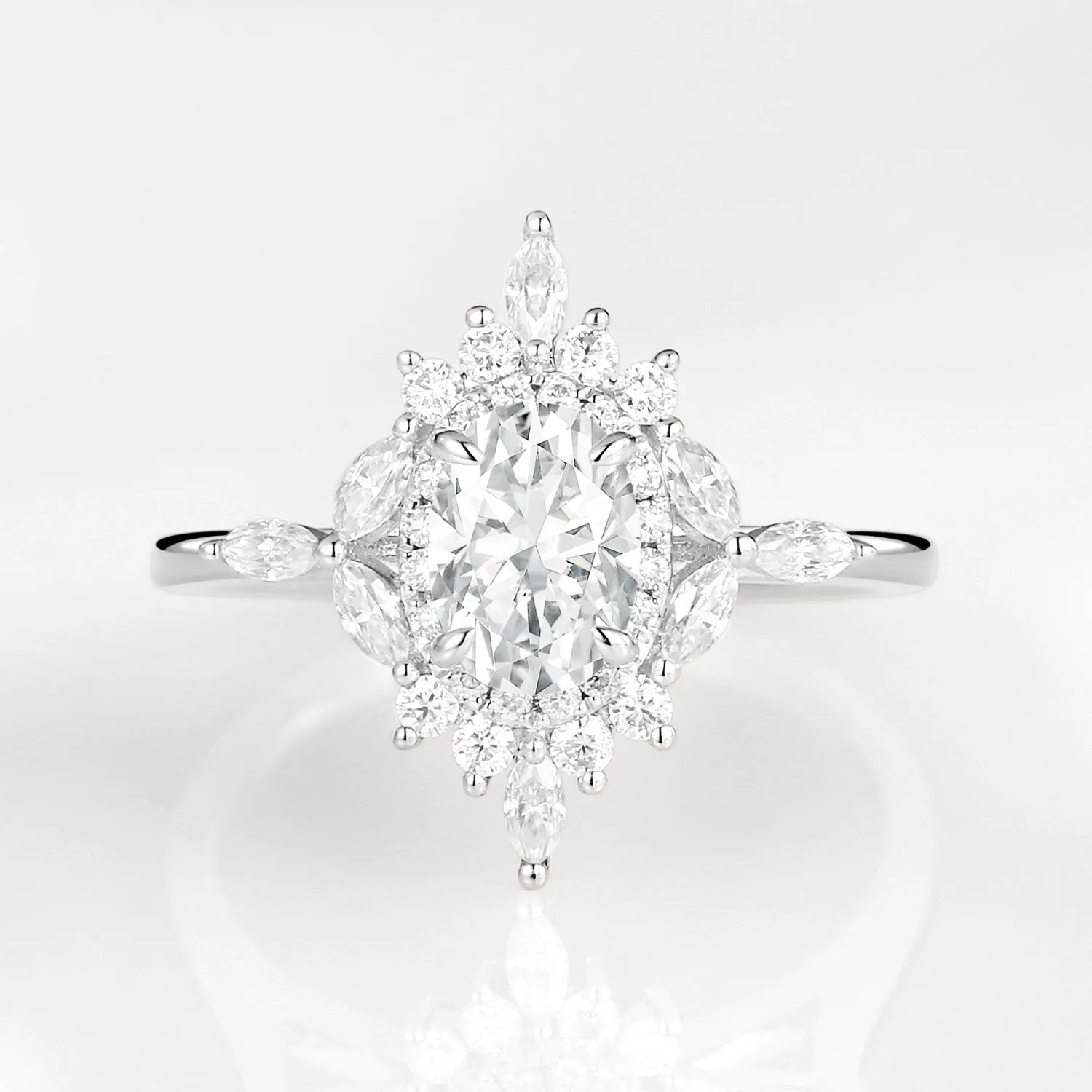 1.0ct Oval Moissanite Floral Vintage Engagement Ring