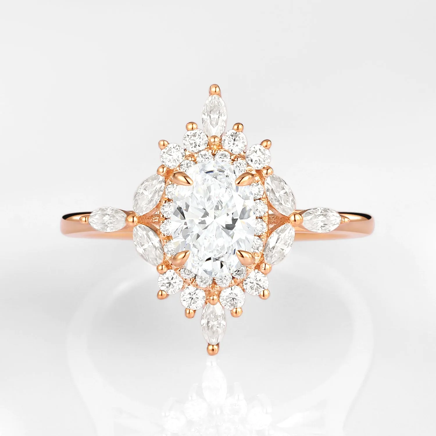 1.0ct Oval Moissanite Floral Vintage Engagement Ring