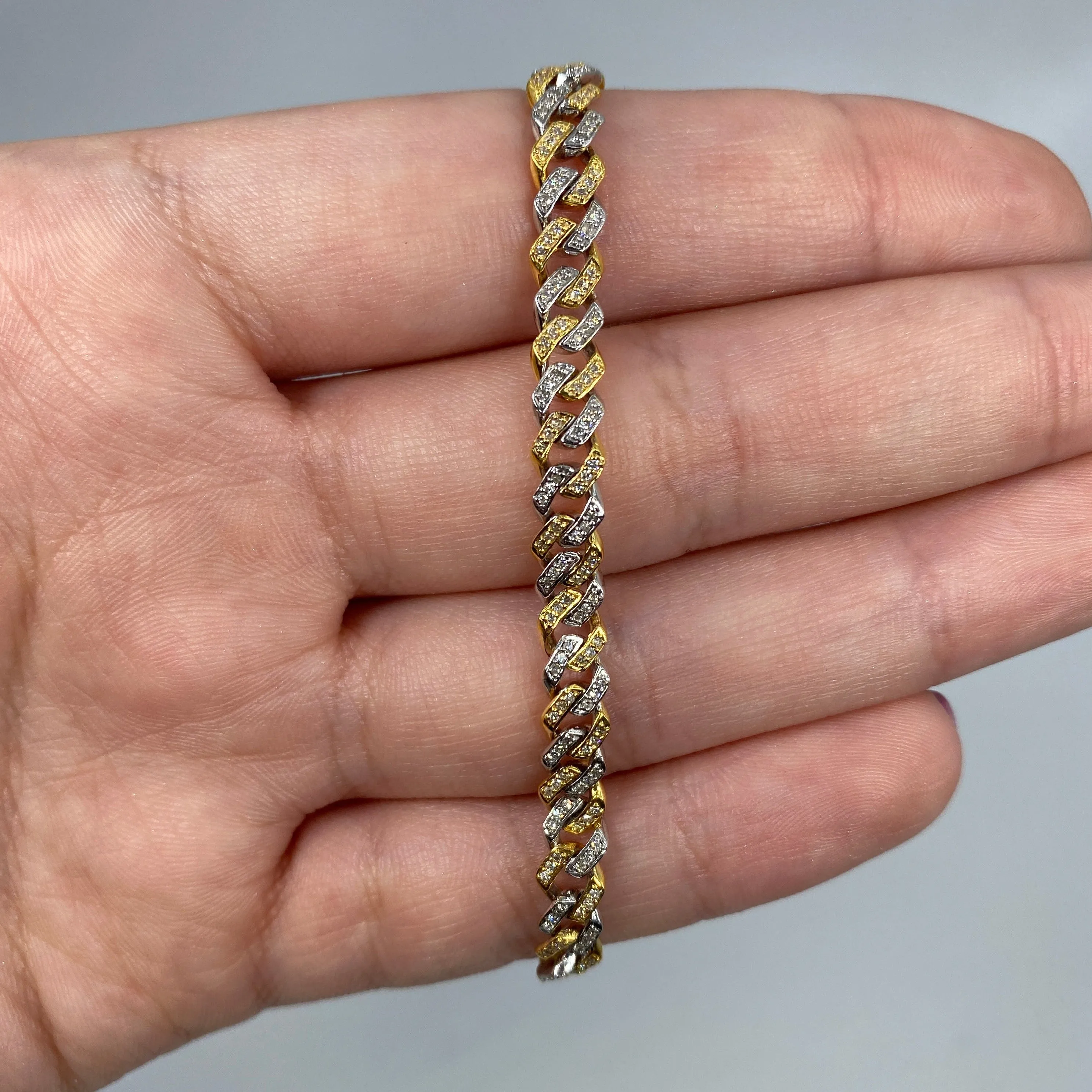 10K 5.5MM Cuban Link Diamond Bracelet 7-8"