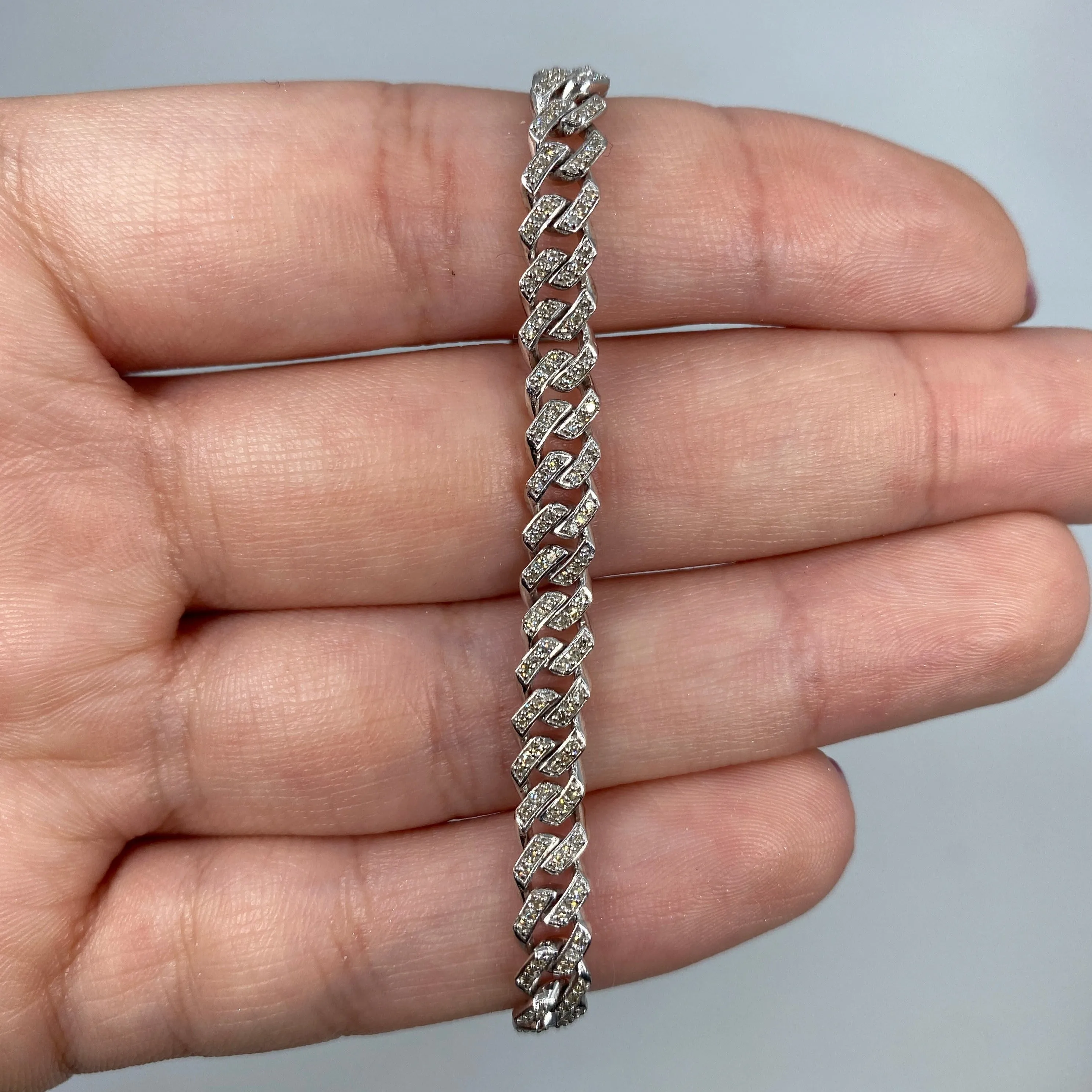 10K 5.5MM Cuban Link Diamond Bracelet 7-8"