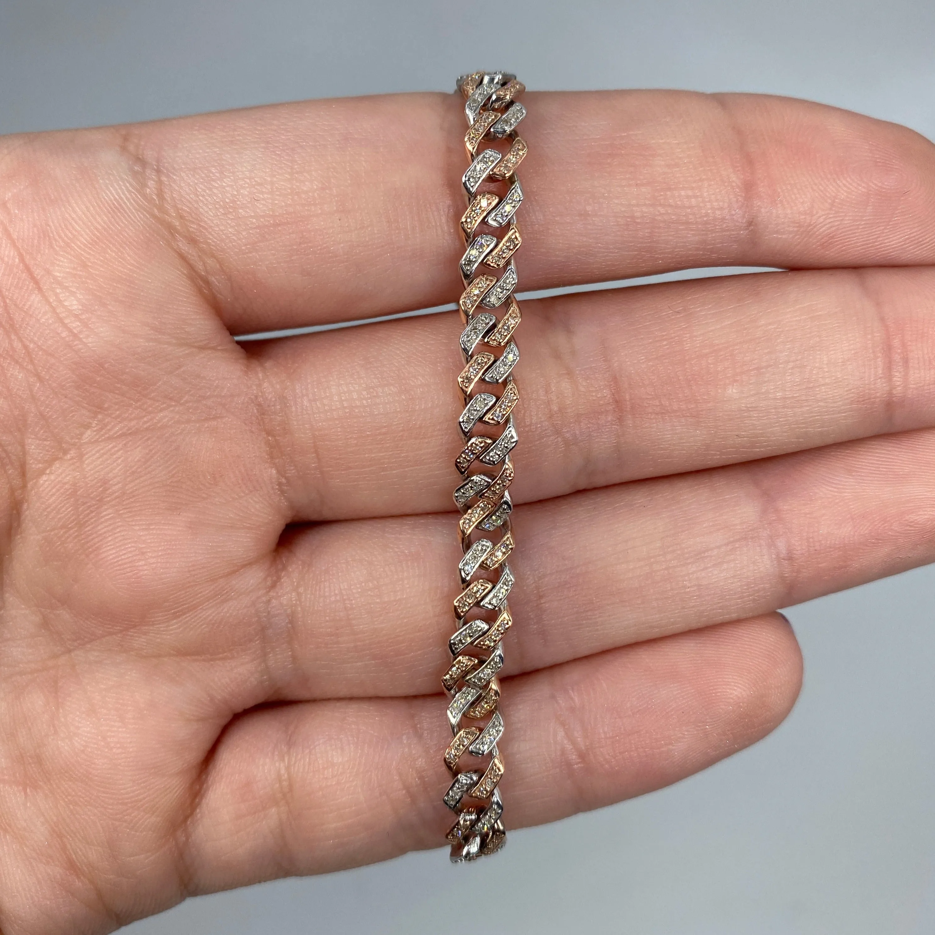 10K 5.5MM Cuban Link Diamond Bracelet 7-8"