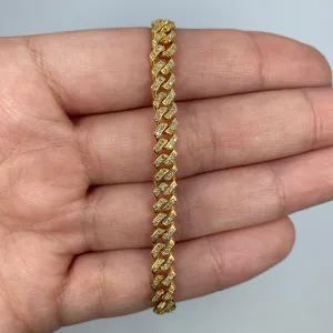 10K 5.5MM Cuban Link Diamond Bracelet 7-8"