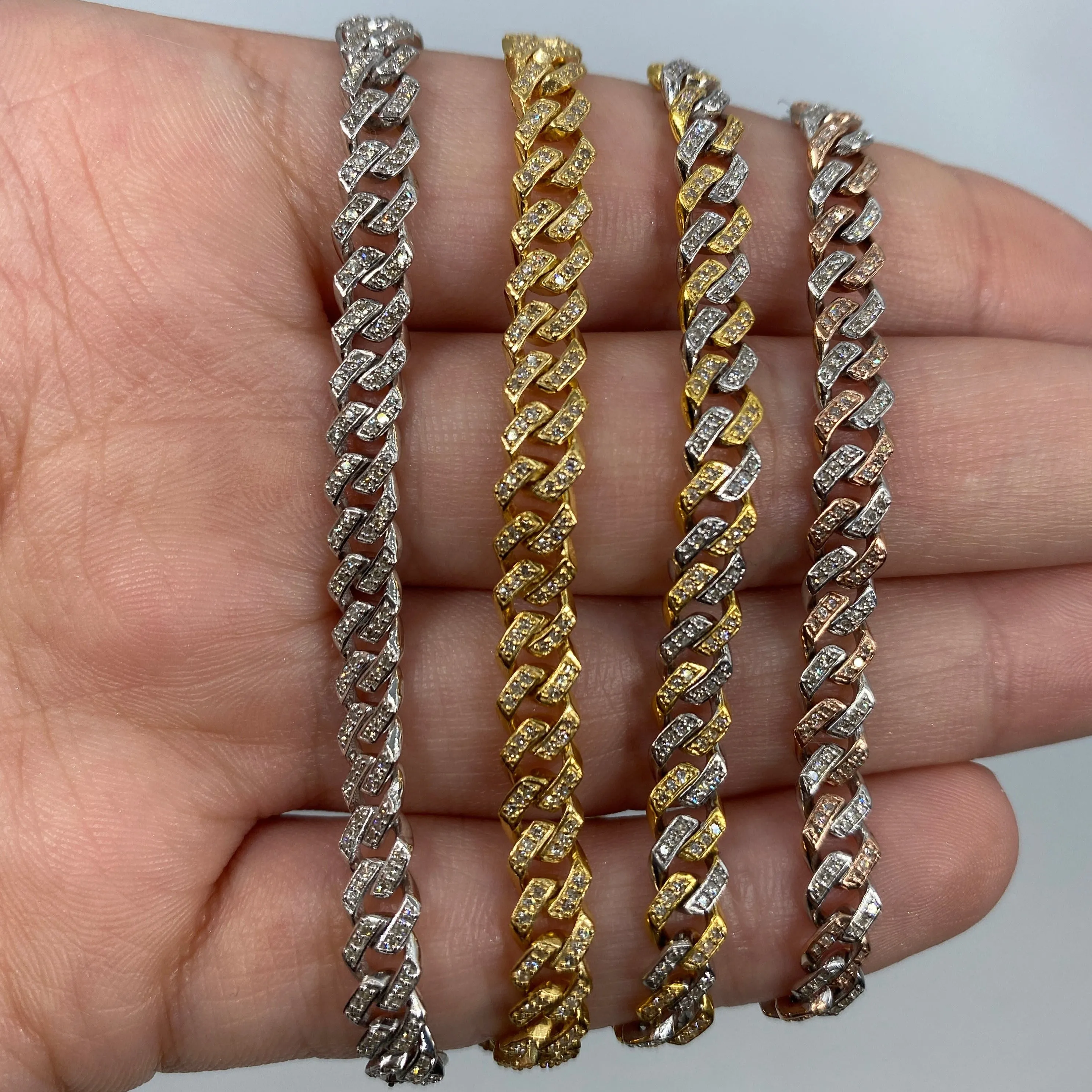 10K 5.5MM Cuban Link Diamond Bracelet 7-8"