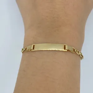 10K Custom Name Plate Two-Tone Mariner Link Baby Bracelet