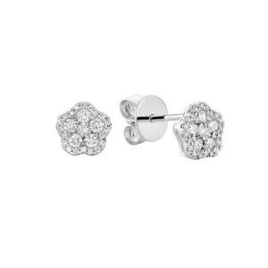 10K Gold (0.30ct) Diamond Cluster Earrings