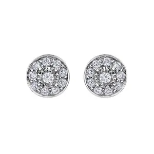 10K White Gold (0.17ct ) Diamond Halo Stud Earrings