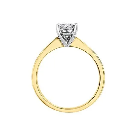 10K Yellow Gold (0.25ct) Diamond Illusion Setting Solitaire Engagement Ring
