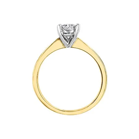 10K Yellow Gold (0.25ct) Diamond Illusion Setting Solitaire Engagement Ring