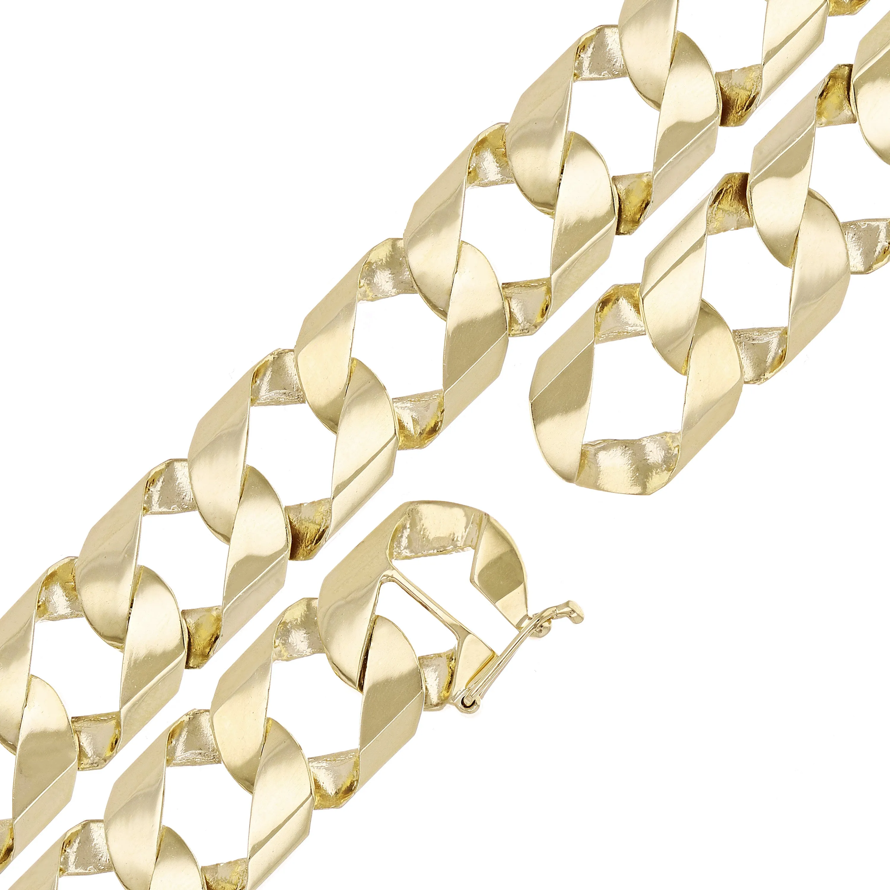 10k Yellow Gold Cuban Chain Link Bracelet 7" 13.8mm 26.9 grams