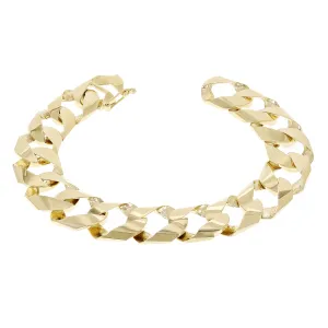 10k Yellow Gold Cuban Chain Link Bracelet 7" 13.8mm 26.9 grams