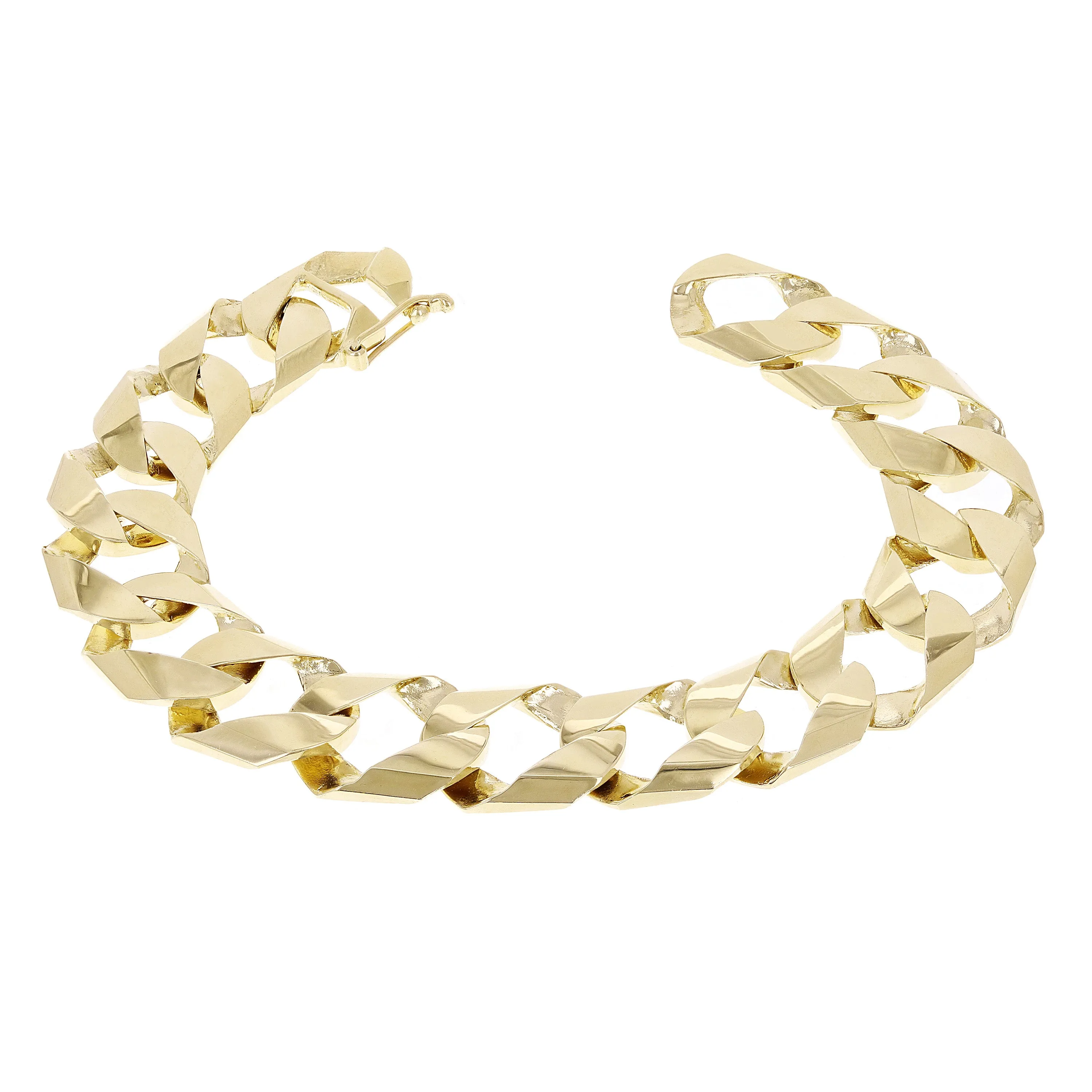10k Yellow Gold Cuban Chain Link Bracelet 7" 13.8mm 26.9 grams