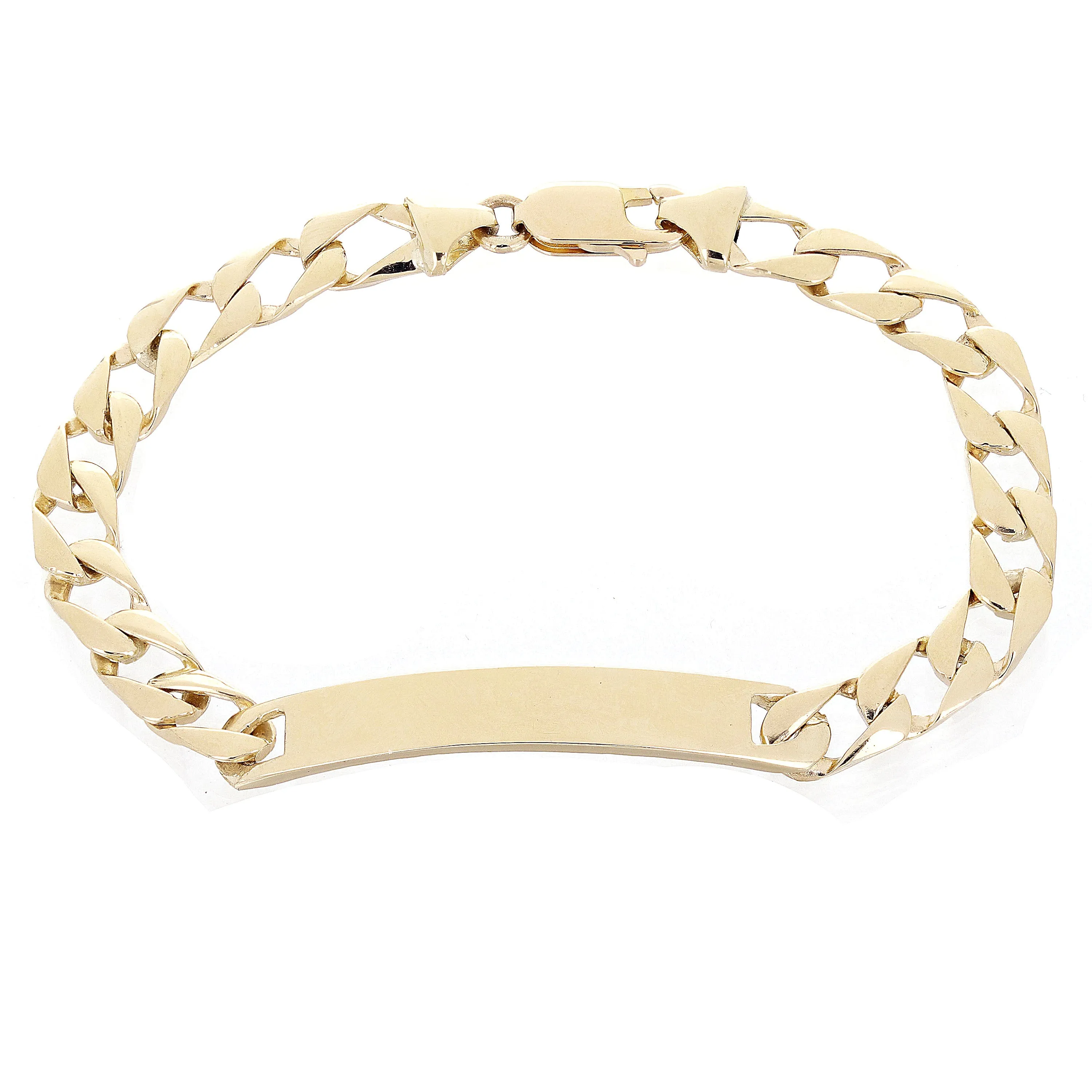 10k Yellow Gold Cuban ID Bracelet 7mm Various Lengths