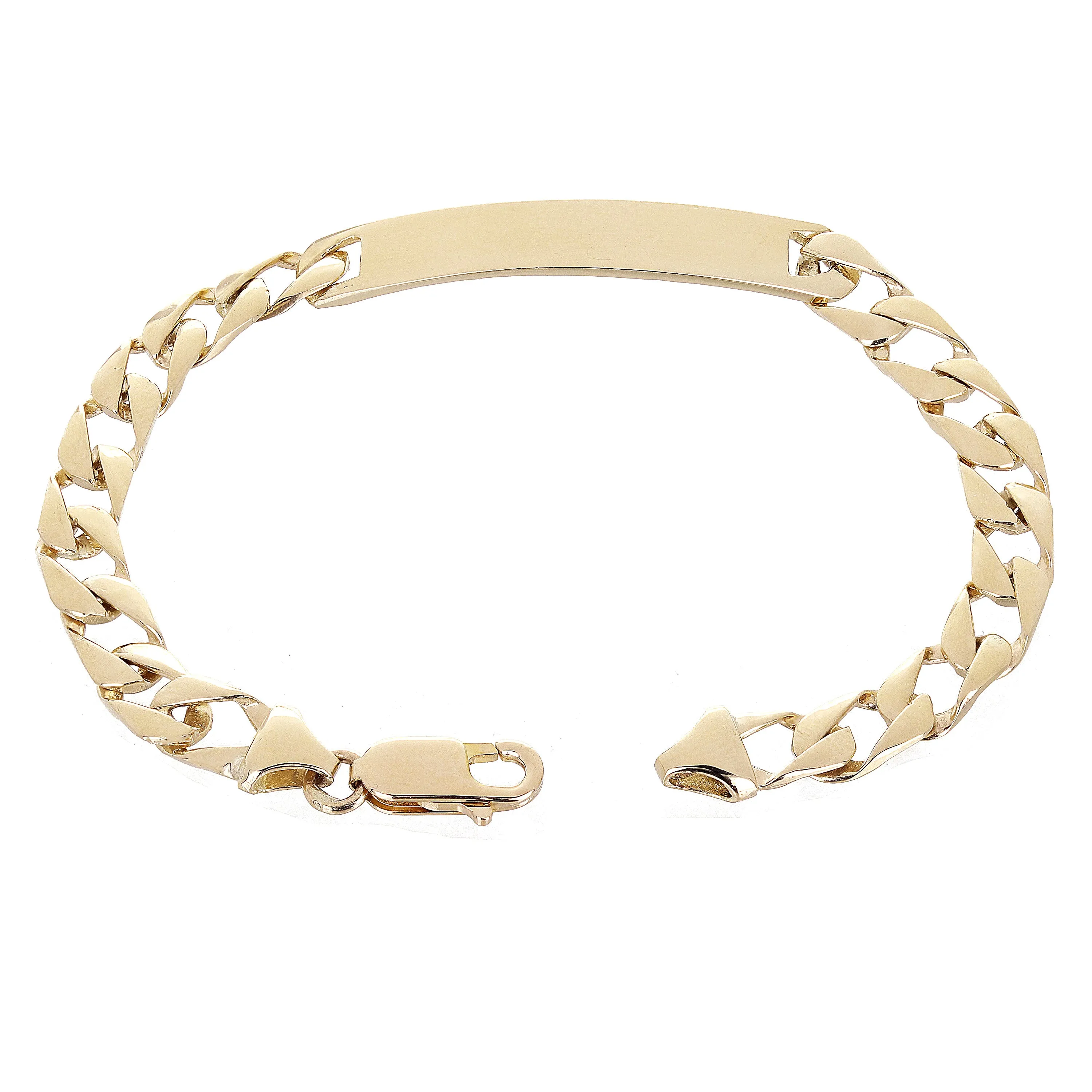10k Yellow Gold Cuban ID Bracelet 7mm Various Lengths