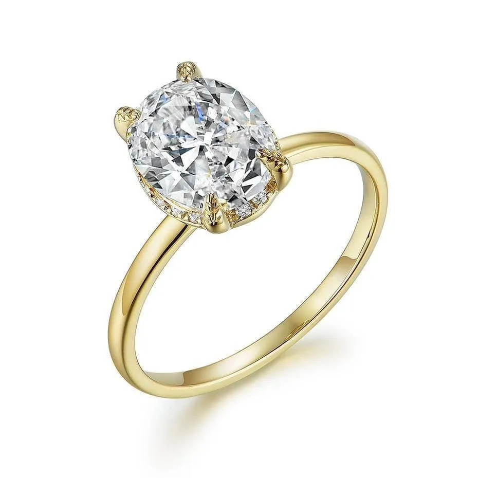 10k Yellow Gold Solitaire Diamond Engagement Ring
