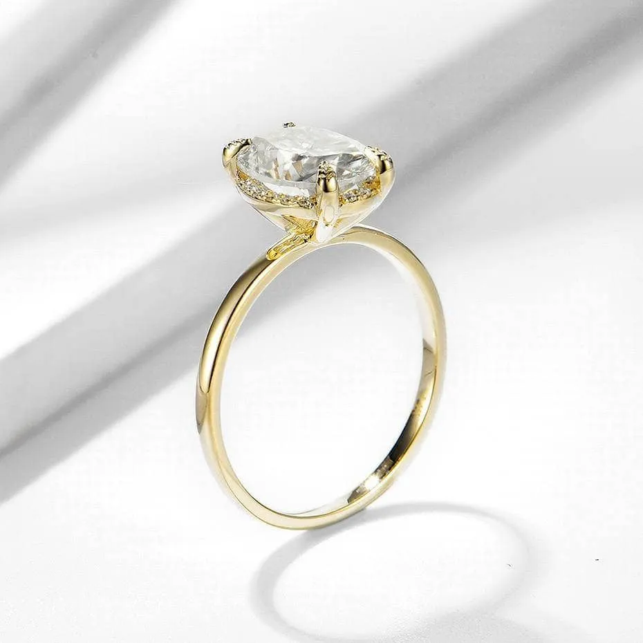 10k Yellow Gold Solitaire Diamond Engagement Ring