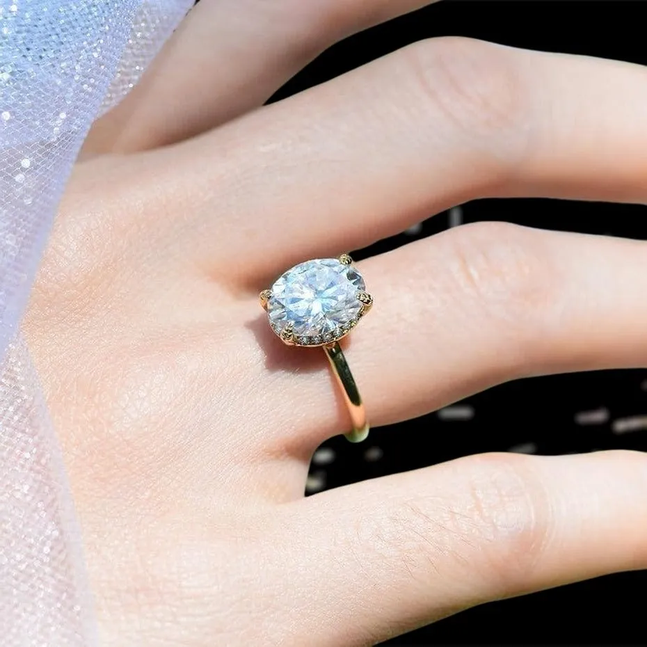 10k Yellow Gold Solitaire Diamond Engagement Ring