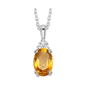 10KT White Gold & Diamond Classic Book 10K Birthstone Ensembles Neckwear Pendant  - 1/10 ctw